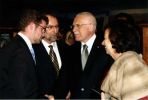 prezident ČR Václav Klaus s manželkou Livií, profesorem Miroslavem Vernerem a děkanem FF UK PhDr. Michalem Stehlíkem, PhD.