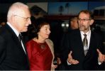 prezident ČR Václav Klaus s manželkou Livií a profesorem Miroslavem Vernerem