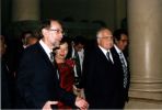 prezident ČR Václav Klaus s manželkou Livií, profesorem Miroslavem Vernerem a ministrem kultury EAR, panem Farúkem Hosnim